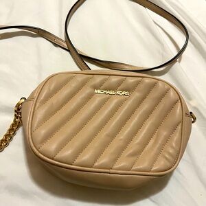 Michael Kors small beige crossbody
